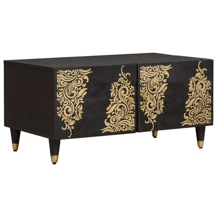 Τραπεζάκι σαλονιού Μαύρο 80 x 50 x 40 cm Στερεό ξύλο μάνγκο 4018813