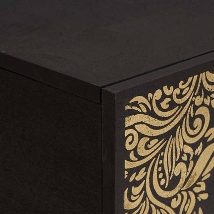 Τραπεζάκι σαλονιού Μαύρο 80 x 50 x 40 cm Στερεό ξύλο μάνγκο 4018813-thumb-5