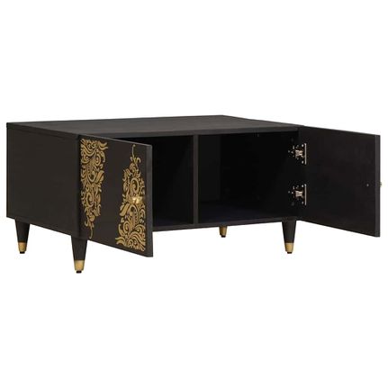 Τραπεζάκι σαλονιού Μαύρο 80 x 50 x 40 cm Στερεό ξύλο μάνγκο 4018813-thumb-1