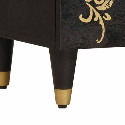 Κομοδίνο με Πόρτα Μαύρο 50 x 33 x 60 εκ Στερεό ξύλο μάνγκο 4018816-thumb-7