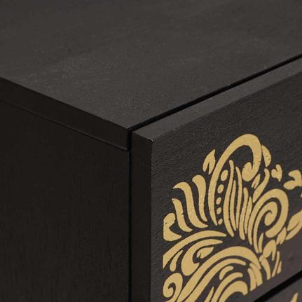 Κομοδίνο με Πόρτα Μαύρο 50 x 33 x 60 εκ Στερεό ξύλο μάνγκο 4018816-thumb-5