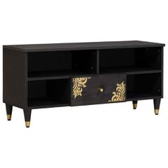 Ντουλάπι TV με ράφι Μαύρο 100 x 33 x 46 εκ Στερεό ξύλο μάνγκο 4018824