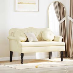 Καναπές Chesterfield Κρεμ 120,5 x 65 x 75 εκ. Τεχνητό Δέρμα 42019280