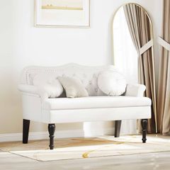 Καναπές Chesterfield Λευκό 120,5 x 65 x 75 εκ. Τεχνητό Δέρμα 42019285