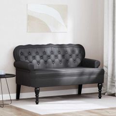 Καναπές Chesterfield Μαύρο 119,5 x 64,5 x 75 εκ. Τεχνητό Δέρμα 42019299