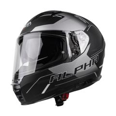Κράνος Μηχανής Full Face Pilot Alpha sv ECE 22.06 μαύρο/γκρι ματ + extra ασημί ζελατίνα
