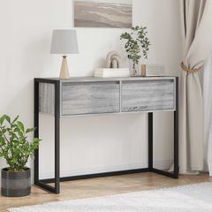 End Table Γκρίζο Σονομα 100 x 36 x 75 εκ. Επεξεργασμένο ξύλο 886699