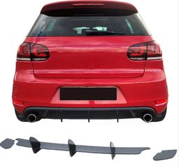 ΠΙΣΩ ΣΠΟΙΛΕΡ Diffuser VW Golf VI (6) 08-13 Piano Black GTI Side Splitters