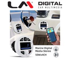Λευκό Marine MP3 Player lP6X waterproof, FM/AM receiver,Bluetooth 5.0 , FM radio with 18 stations preset, Bluetooth Music Streaming, can connect amplifier, Multiple compatibility. | Pancarshop