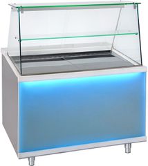 Επιτραπέζια Βιτρίνα θερμαινόμενη , Corian Frost Glass , Θερμοκρασία: 30 - 90ºC , Διαστάσεις: 180x90x130cm