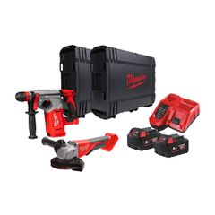MILWAUKEE M18 BLPP2G-502X BRUSHLESS POWERPACK ΣΕΤ ΠΕΡΙΣΤΡΟΦΙΚΟ ΣΚΑΠΤΙΚΟ ΠΙΣΤΟΛΕΤΟ SDS-PLUS + ΓΩΝΙΑΚΟΣ ΤΡΟΧΟΣ 125mm ( 4933498575 )