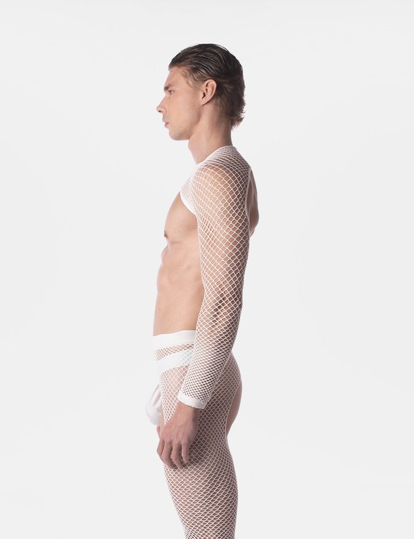 Barcode Berlin Harness with Mesh Sleeves Poggio White