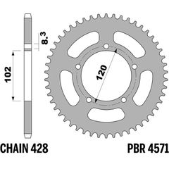 Pbr Standard Steel Rear Sprocket 4571 - 428