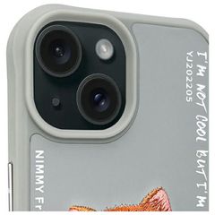 Nimmy Glasses Cool Cat iPhone 15 Case - Gray-thumb-2