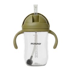 Mininor Global - Straw Bottle Tritan 330ml - Moss Green (14253) / Baby and Children