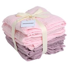 Mininor Global - Organic Muslin Cloth - 6pcs Rose/Heath flower (10264) / Baby and Children