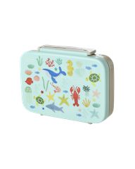 Rice - Plastic Lunchbox with 6 Rooms - Blue Ocean Print - Blue / Toys
