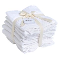 Mininor Global - Organic Muslin Cloth, 8pcs White (10260) / Baby and Children