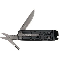 Gerber Multi-Tool with 7 Functions, Knife with Smooth Blade and Belt Clip, Lockdown Slim Pry, Cast Iron / Sport and Outdoor