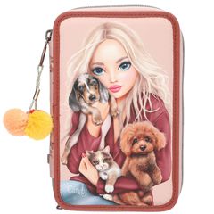 TOPModel - Triple Pencil Case FUR EVER FRIENDS - Powdery Pink and Copper / Toys