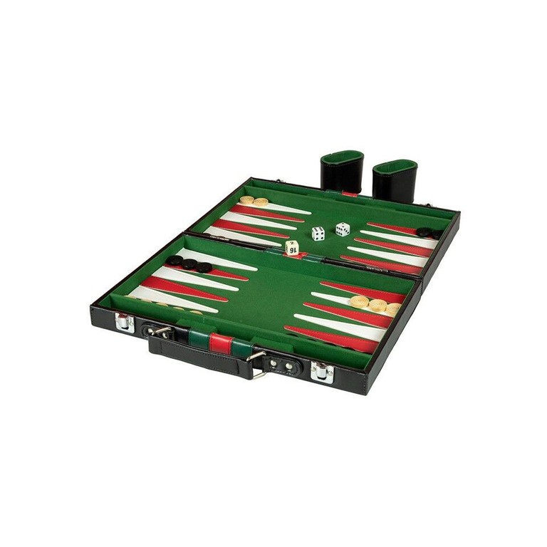 Backgammon in leather case (10416) / Toys