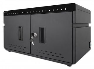 Manhattan iPad to 11" 20-bay Charging Cabinet Desktop via USB-C, Also other tablets and smartphones (with device to USB-C cable), Bays 264x22x235mm, Device charging cables not included (suggest USB-C