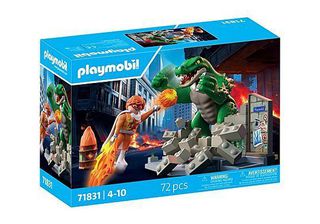 Playmobil - Heroes: Hero Battle Against Giant Lizard (71831) / Toys