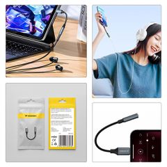 Wozinsky WALJ-01 Lightning adapter - 3.5mm mini jack - black-thumb-1