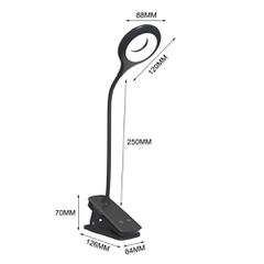 Mini Wozinsky Wireless LED Reading Lamp with Clip + USB-C Cable - Black-thumb-1