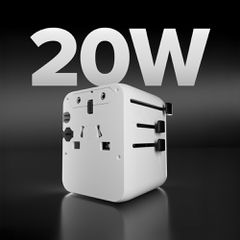 SBS Travel Adapter 2xUSB-C 1xUSB-A Universal - White-thumb-2