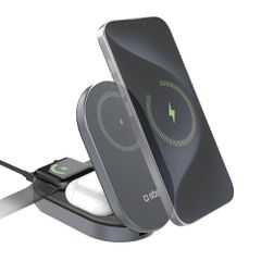 Foldable 3in1 wireless stand, QI2 and MFI