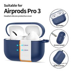 Tech-Protect Silicone Hook Case for AirPods Pro - Navy Blue-thumb-3