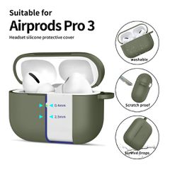 Tech-Protect Silicone Hook Case for AirPods Pro - Olive-thumb-3