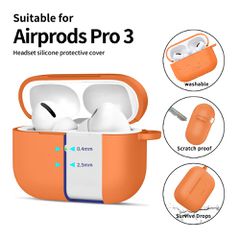 Tech-Protect Silicone Hook case for AirPods Pro - orange-thumb-3