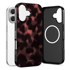 Tech-Protect Lamano MagSafe case for iPhone 16 - black and red-thumb-0