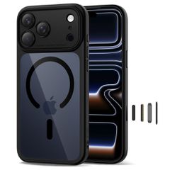 Tech-Protect Magpeak Magsafe CC Case for iPhone 17 Pro Max - Clear Black-thumb-1