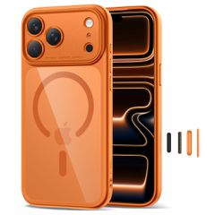 Tech-Protect Magpeak Magsafe CC Case for iPhone 17 Pro - Transparent Orange-thumb-1