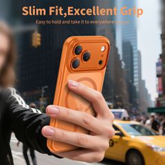 Tech-Protect Magpeak Magsafe CC Case for iPhone 17 Pro Max - Transparent Orange-thumb-4
