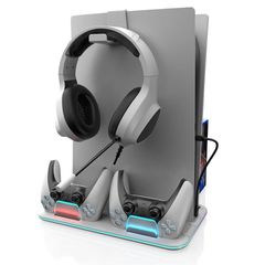 Trade Invaders - RGB Cooling and Charging Station - PS5 / PS5 Slim (White) / PlayStation 5