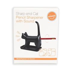 Winkee - Pencil sharpener - Sharp end Cat Black with sound - Black-thumb-4