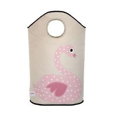 3 Sprouts - Laundry Hamper - Pink Swan / Baby and Children