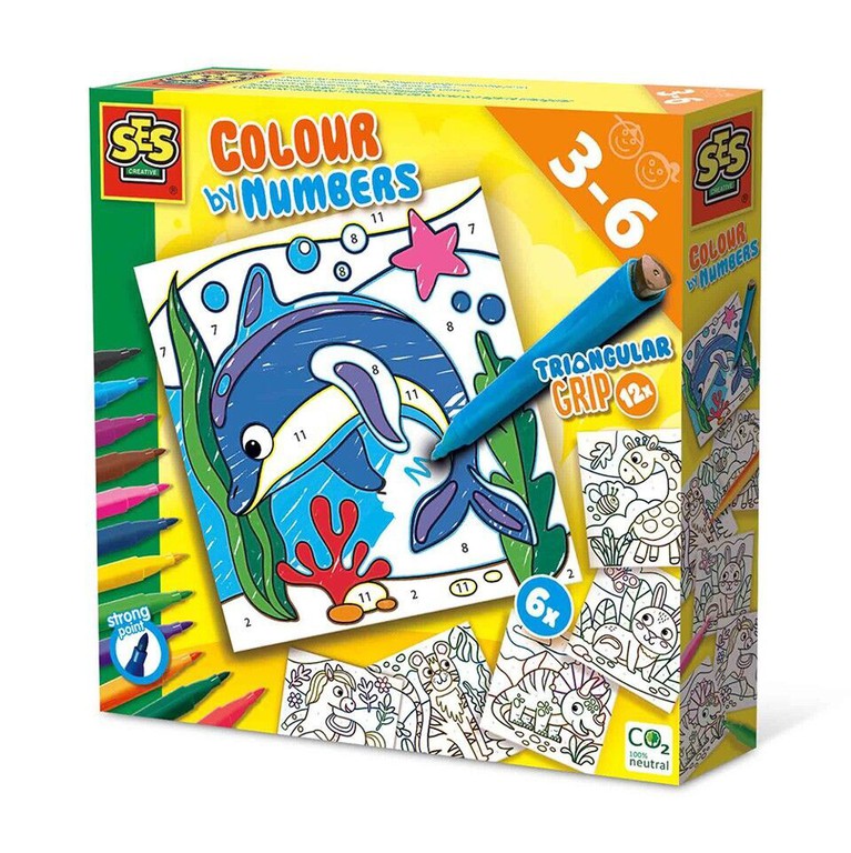 SES Creative - Colour by Numbers - Triangular Pens - (S14690) / Toys