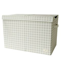 3 Sprouts - Recycled Folding Toy Chest - Gingham Beige / Baby and Children