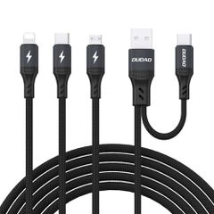 Dudao L3W USB-A/USB-C to Lightning/USB-C/MicroUSB 66W Cable - Black