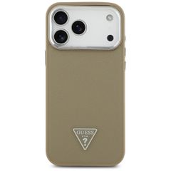 Guess Grained Triangle Logo MagSafe case for iPhone 17 Pro Max - brown-thumb-2