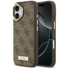 Guess 4G Logo Plate MagSafe case for iPhone 17 - brown