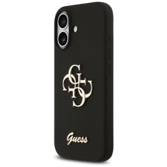 Guess Silicone Big 4G Script Case for iPhone 17 - Black-thumb-1