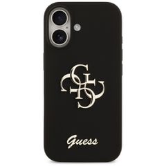 Guess Silicone Big 4G Script Case for iPhone 17 - Black-thumb-2