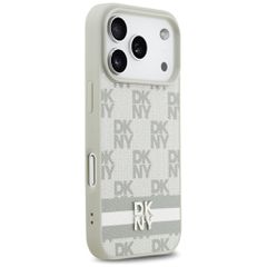DKNY Checkered with Printed Stripes iPhone 17 Pro Case - Beige-thumb-3