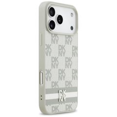 DKNY Checkered with Printed Stripes Case for iPhone 17 Pro Max - Beige-thumb-3